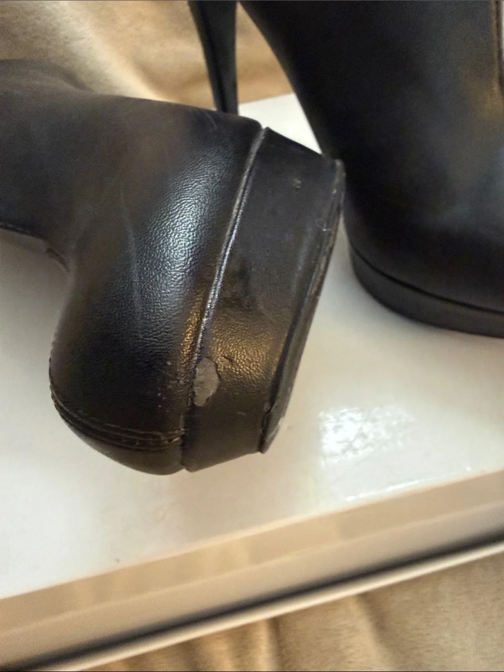 Audrey Brooke Black Ankle Booties with V-Cut Front